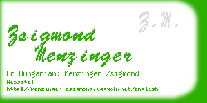 zsigmond menzinger business card